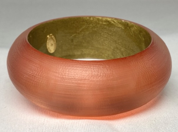 LG242 Alexis Bittar wide peach lucite bangle 